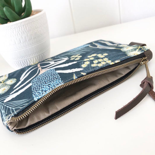 Zipper Pouch in Moonlight Flora