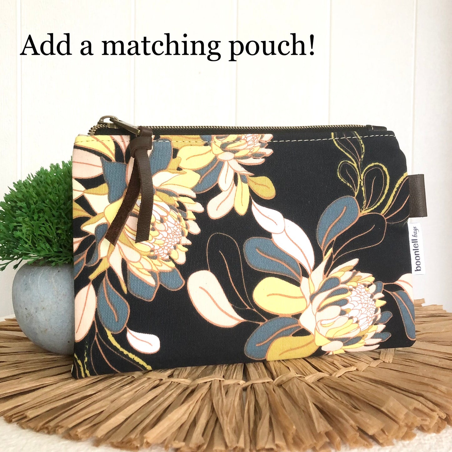Matching Zipper Pouch in Ginger Utopia