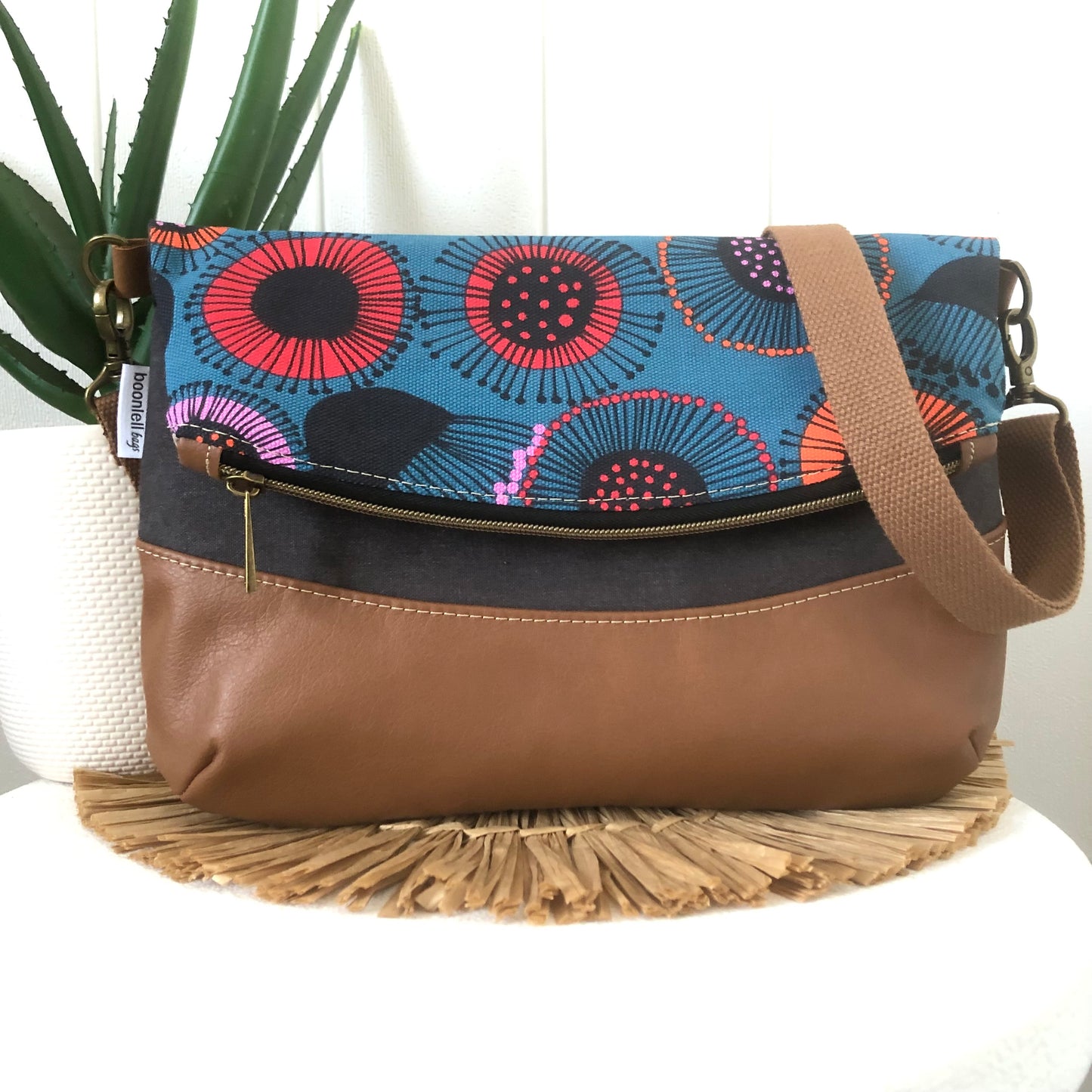 leather fold over bag
