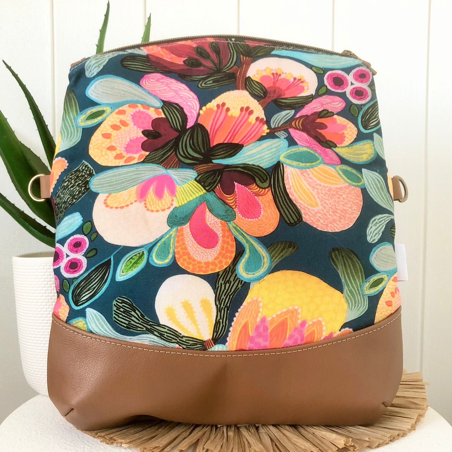 bush flora fold over bag open