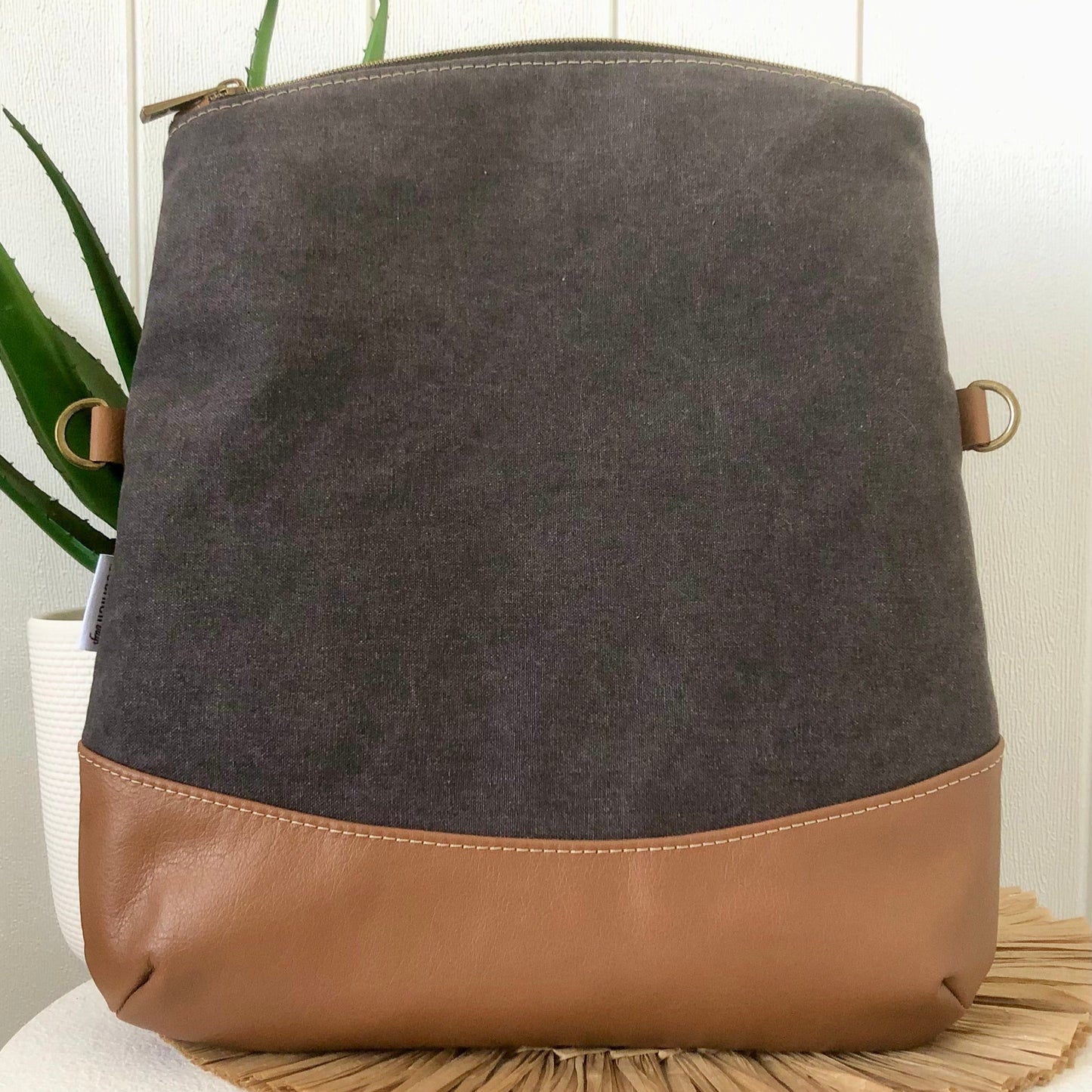 fold over grey canvas opened