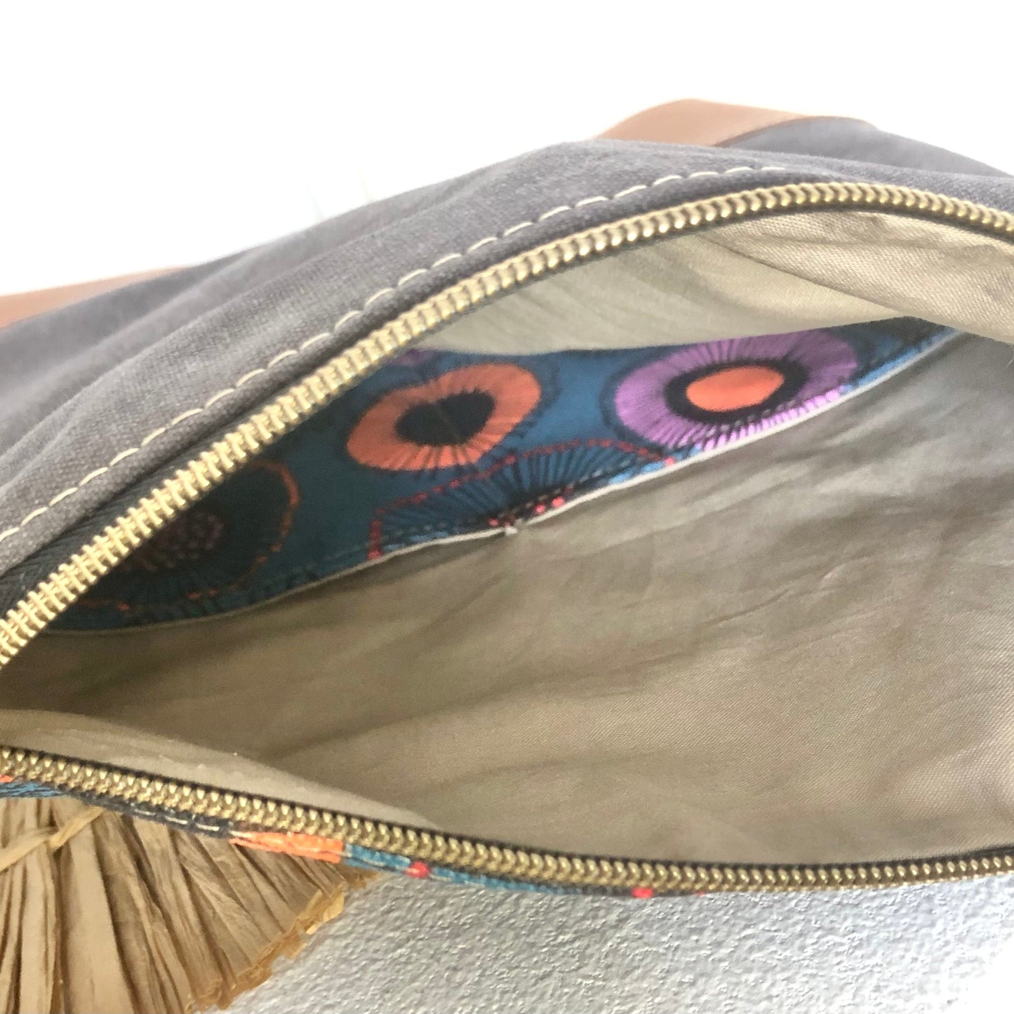 fold over gum blossom bag inside view