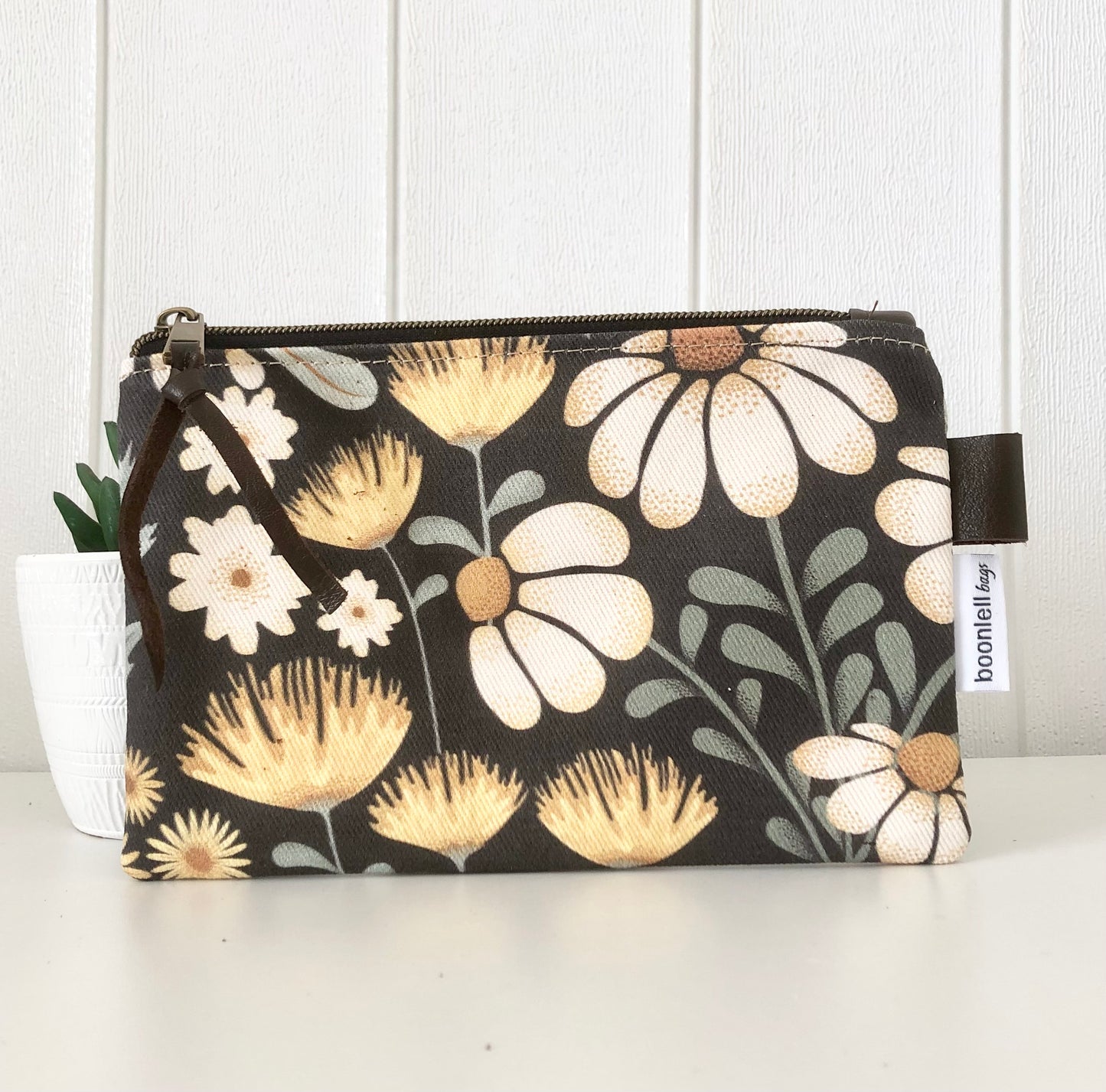 Matching Zipper Pouch in Floral Wilderness Garden