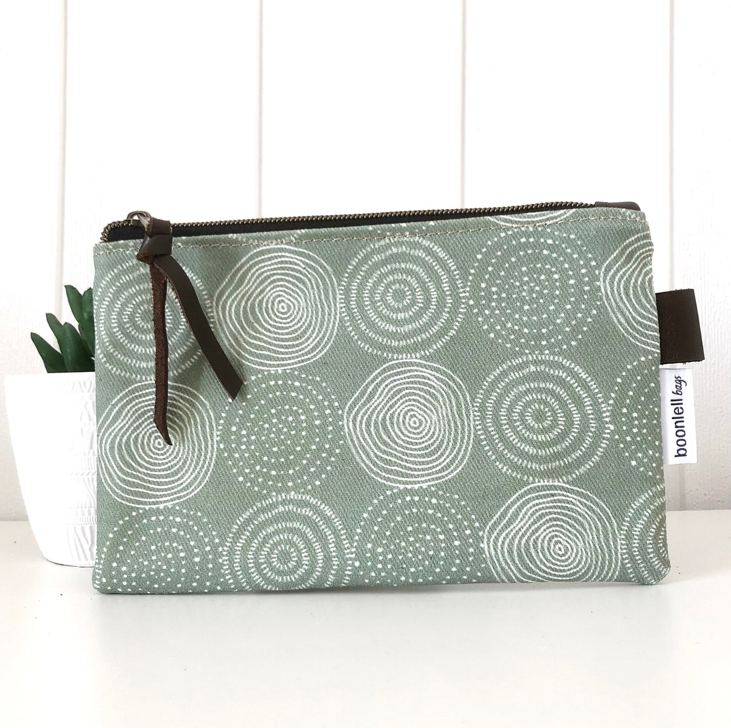Matching Zipper Pouch in Tree Rings