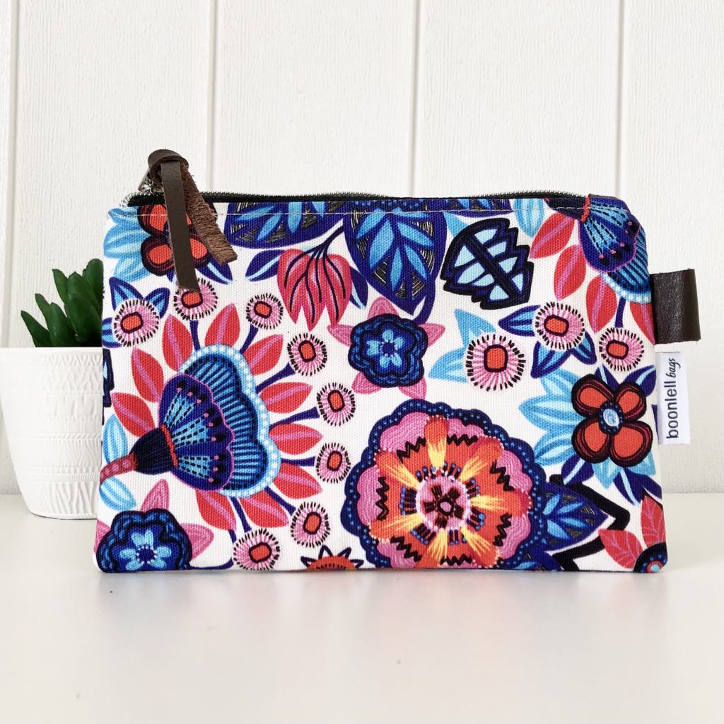 Zipper Pouch in Firework Flora