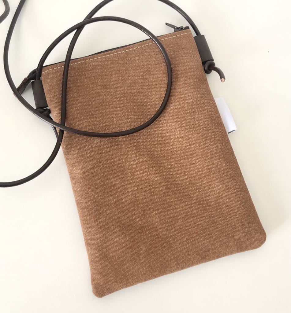 Sundew Sling Bag in Tan Canvas with Horses Fabric