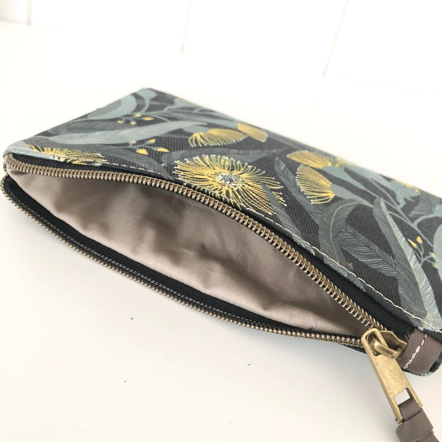 Zipper Pouch in Yellow Eucalyptus