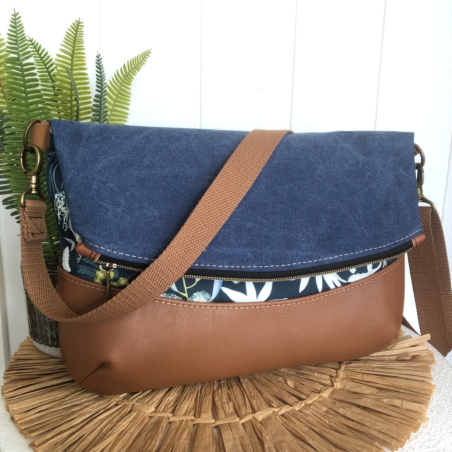 fold over moonlight flora blue side showing