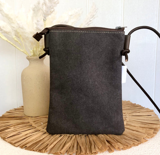 grey phone sling back view