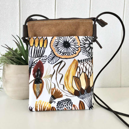 Sundew Sling Bag in Green Canvas with Neutral Natives