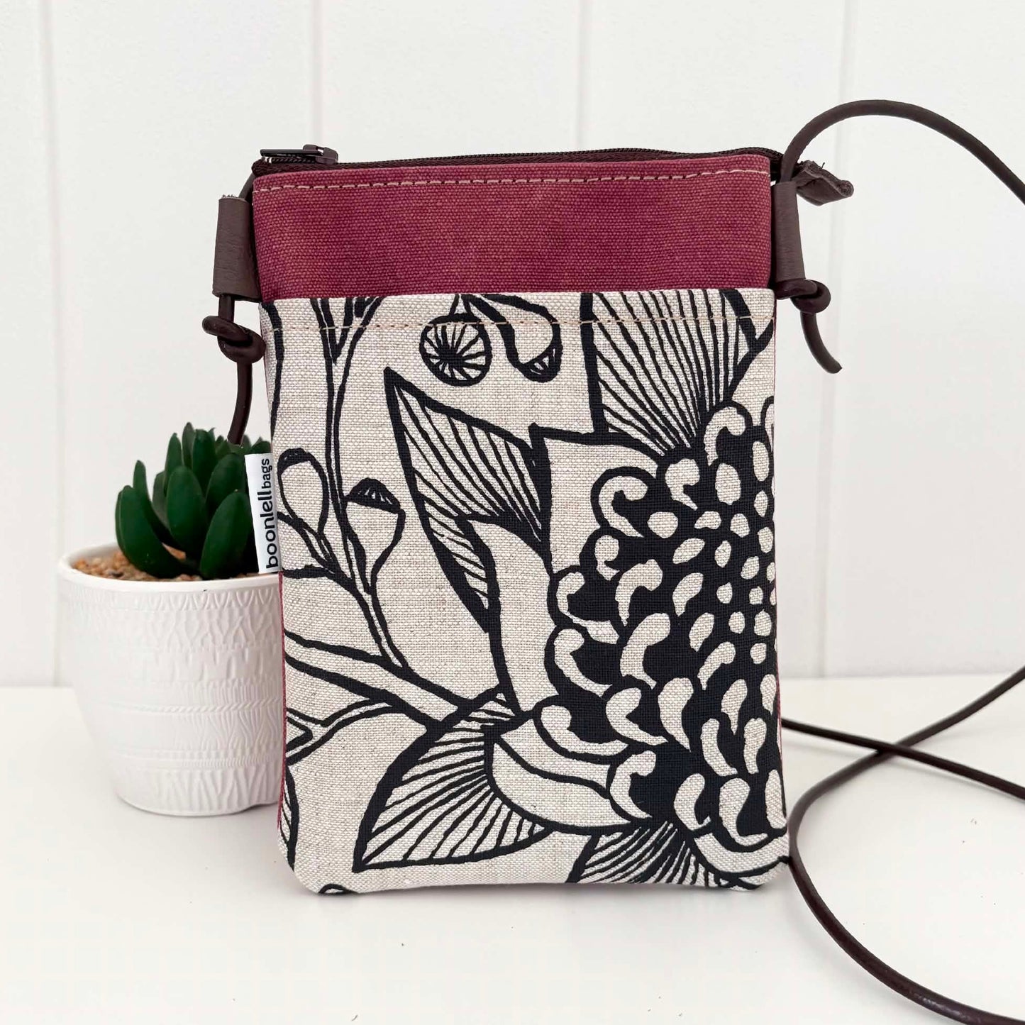 Sundew Sling Bag in Berry Canvas with Botanica #5