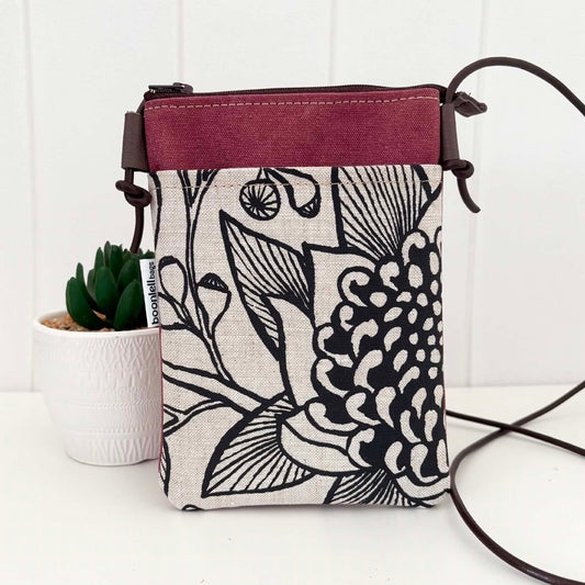 Sundew Sling Bag in Berry Canvas with Botanica #5