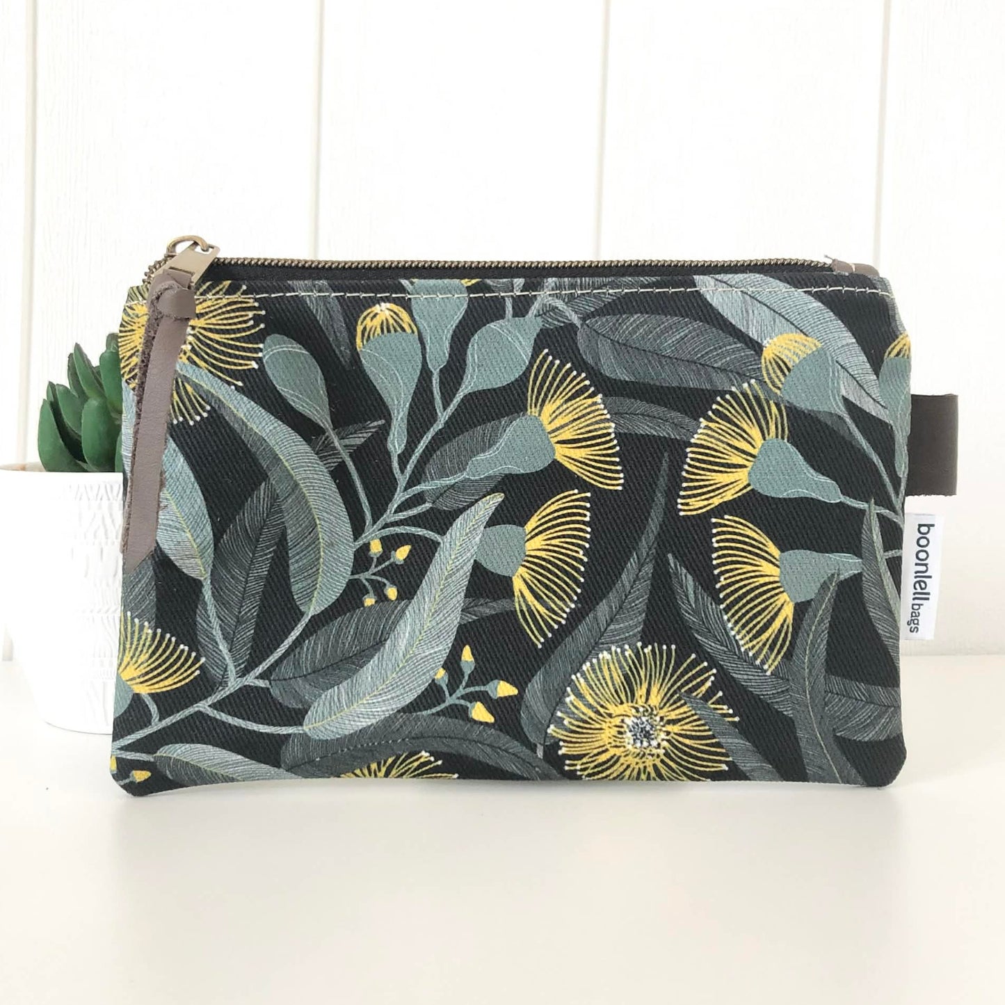 Zipper Pouch in Yellow Eucalyptus