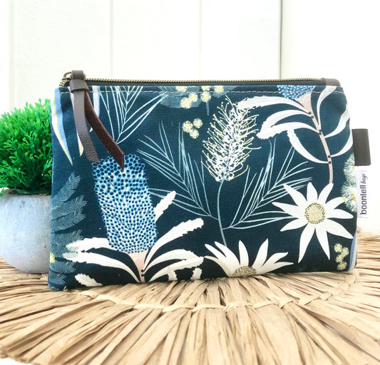 Matching Zipper Pouch in Moonlight Flora