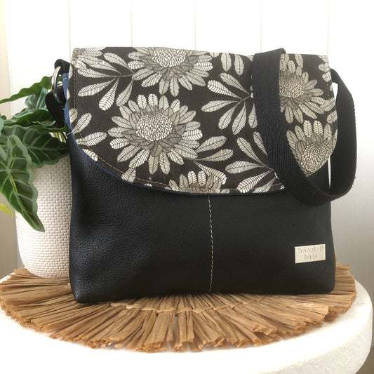 black leather cross body bag