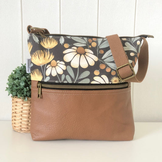 floral leather bag