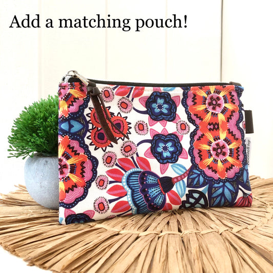 Matching Zipper Pouch in Firework Flora