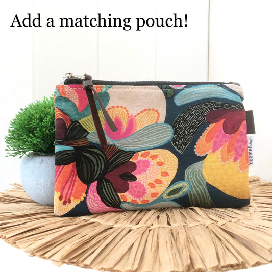 Matching Zipper Pouch in Bush Flora