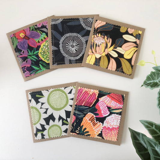 Five Pack of Cards with Flora and Fauna Fabrics #2