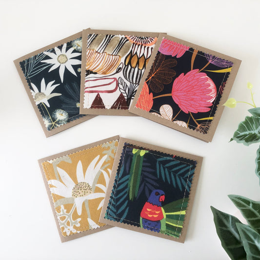 Five Pack of Cards with Flora and Fauna Fabrics #3