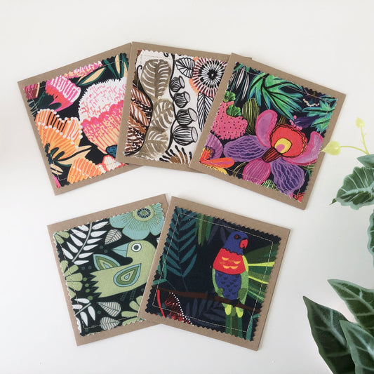 Five Pack of Cards with Flora and Fauna Fabrics #5