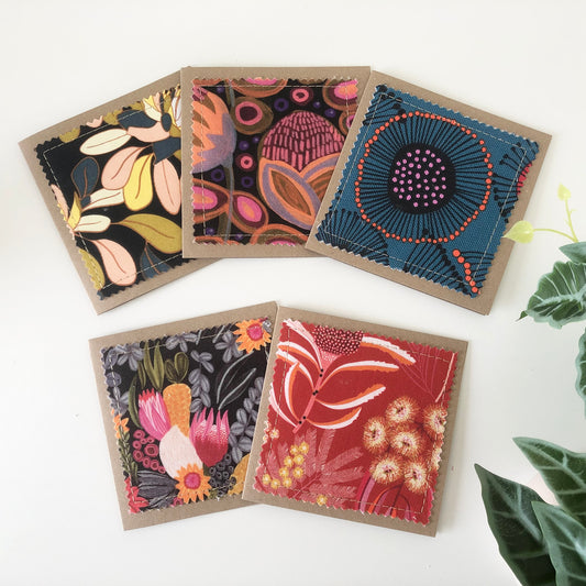Five Pack of Cards with Flora and Fauna Fabrics #7