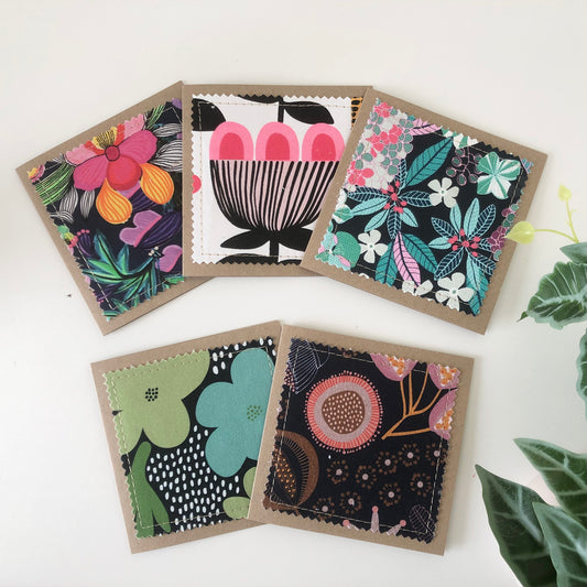 Five Pack of Cards with Flora and Fauna Fabrics #6