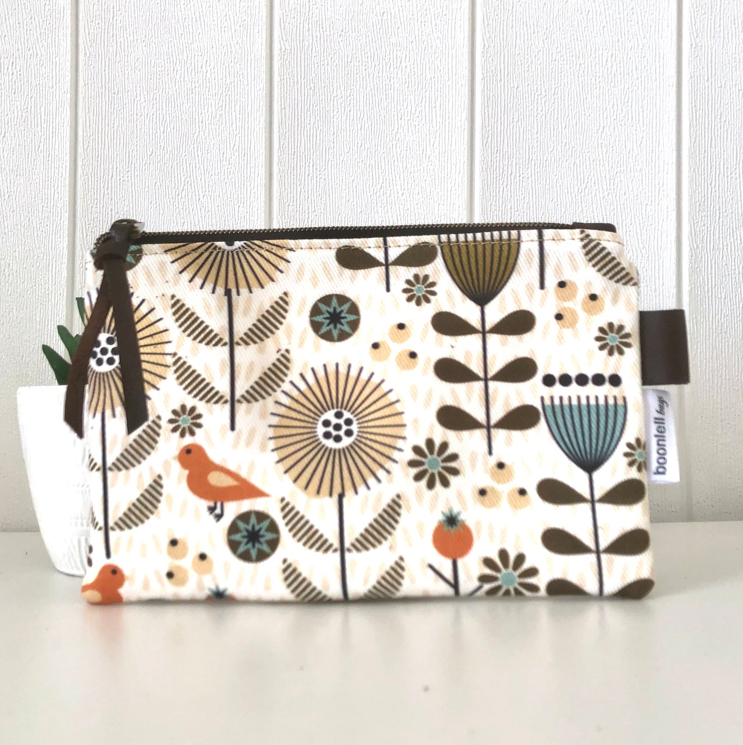 Matching Zipper Pouch in Scandi Meadow