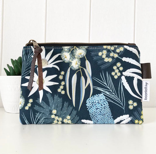 Zipper Pouch in Moonlight Flora